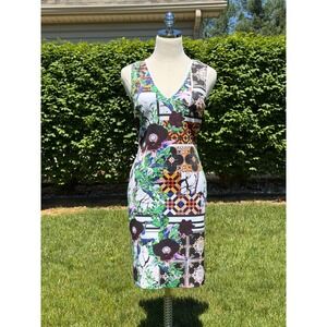 NEWâ Clover Canyon Neoprene Scuba Statement Print Editorial Maximalist Dress Art